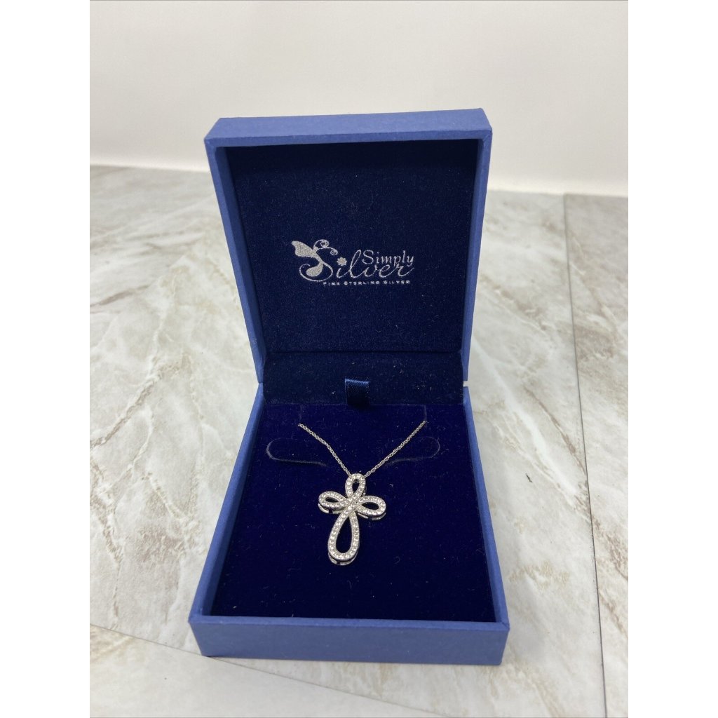 Simply Silver .925 Sterling Silver Cross Necklace 20”
